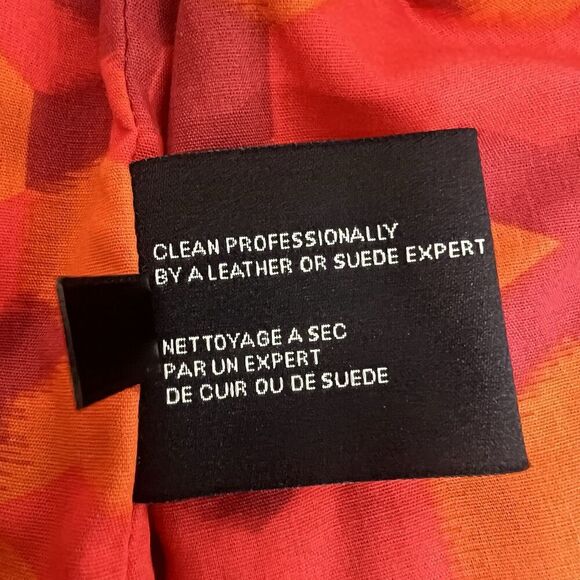 Cole Haan Lamb Leather Moto Jacket Zip Front Collarless Tan Nude Brown Women’s M - Picture 11 of 12